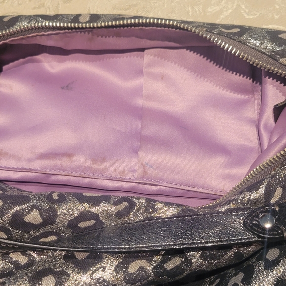 Coach Leopard Gray Metallic Black Purple - Picture 4 of 7